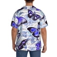 thumbnail image 5 of Xecao offers the Butterflies for Men's Casual Short-sleeved Shirt, a button-up collared shirt with a pocket, perfect for beach vacations and yacht travel in the XX-Large size., 5 of 7