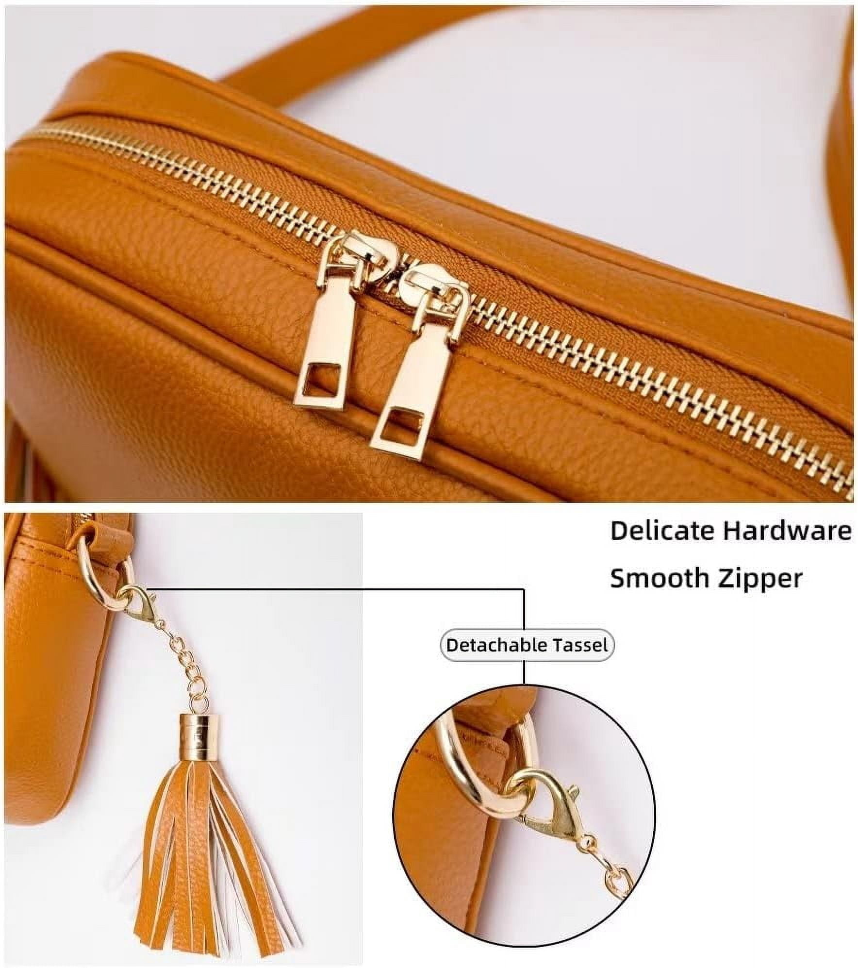 Municipal Shoulder Bag for Women Small PU Leather Crossbody Purse Lightweight Pocketbook Designer Travel Satchel with Tassel