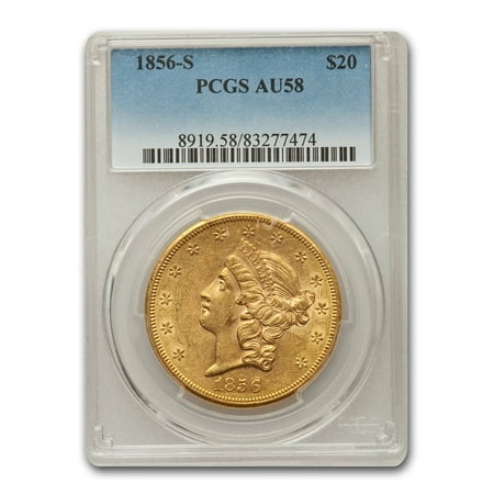 1856-S $20 Liberty Gold Double Eagle AU-58 PCGS