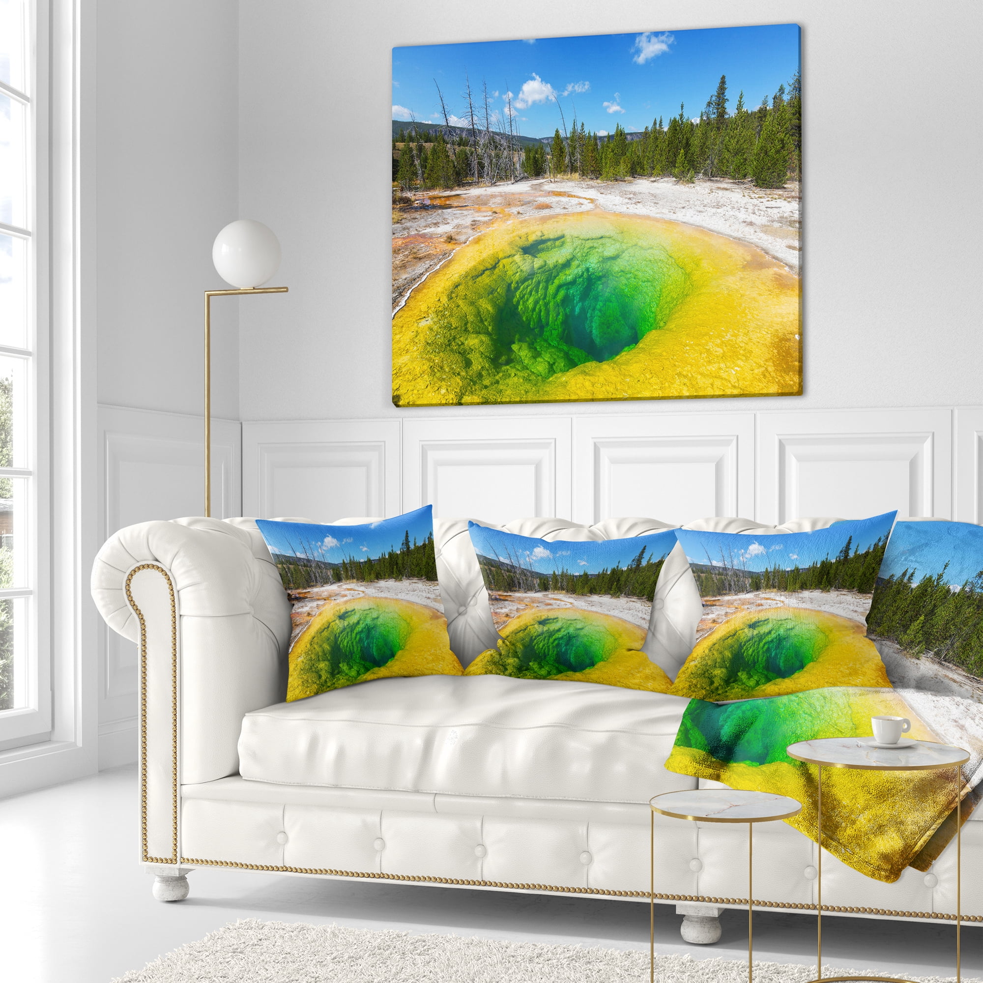 Designart Morning Glory Pool Close up - Landscape Photography Throw Pillow - 16x16