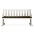 thumbnail image 1 of Pemberly Row Two-Tone Ivory and Dark Oak Farmhouse Dining Bench with Back, 1 of 6