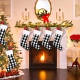 thumbnail image 6 of Christmas Stockings, Xmas Large Black Red Buffalo Plaid Hanging Stockings Decorations for Christmas Tree Fireplace Family Holiday Party Decor, 6 of 7