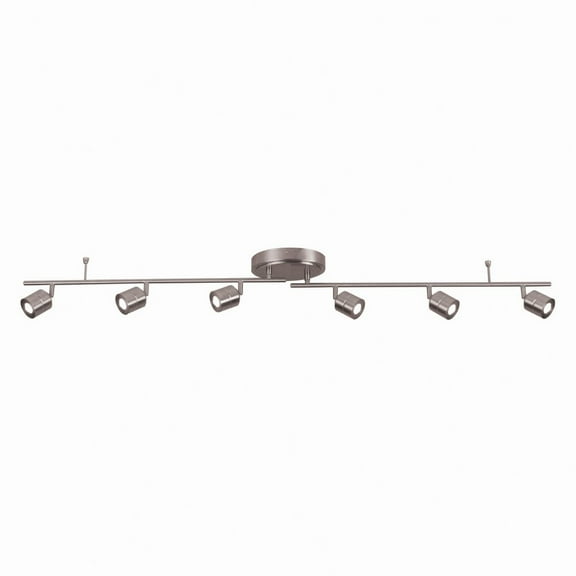 AFX Core 6-light Satin Nickel LED Fixed Rail, Satin Nickel Steel Shade - Satin Nickel