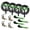 Green, variant on Mega Cargo Control Side Mount Wheel Net Straps with J Hook Ratchet Buckles, 2" x 10' D-Ring Lasso Strap, 4 Pack, Green