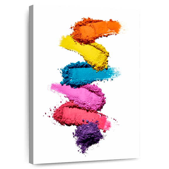 Elephant Stock Multicolored Eye Makeup Wall Art - Vertical Canvas Wall Art - Living Room Wall Decor - Fashion And Beauty Canvas - White And Orange Decor - 20" x 30"