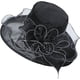 thumbnail image 1 of Negro - Sombrero de organza para mujer, peluca, sombrero de boda, sombrero para el sol, 1 of 5