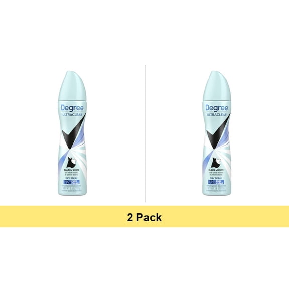Degree Ultra Clear Long Lasting Antiperspirant Deodorant Dry Spray Pure Clean 3.8 oz - 2 Pack