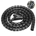 thumbnail image 2 of 1\.5/2m Flexible Spiral Cable Organizer Storage Pipe Cord Management Cable Winder Desk Tidy Cable Accessories Black 16mm*2m+clip 16mm, 2 of 9