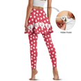 thumbnail image 4 of COEQINE High Waist Elastic Skirted Legging for Women with Pockets LOVE White Heart Red Pattern Ruffle Pleated Tennis Skirts with Leggings for Valentine Comfy Golf Pickleball Leggings, 2XL, 4 of 7