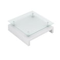 thumbnail image 2 of Coffee Table with Glass Top White, Modern Living Room Table, 29.5" Square MDF Coffee Table, Easy Assembly, High Gloss Finish, 2 of 6