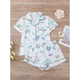 thumbnail image 5 of WIBACKER S-2XL Womens Pajamas Set Short Sleeve Pjs Button Down 2 Piece Loungewear Sets Cup Print Sleepwear, 5 of 10
