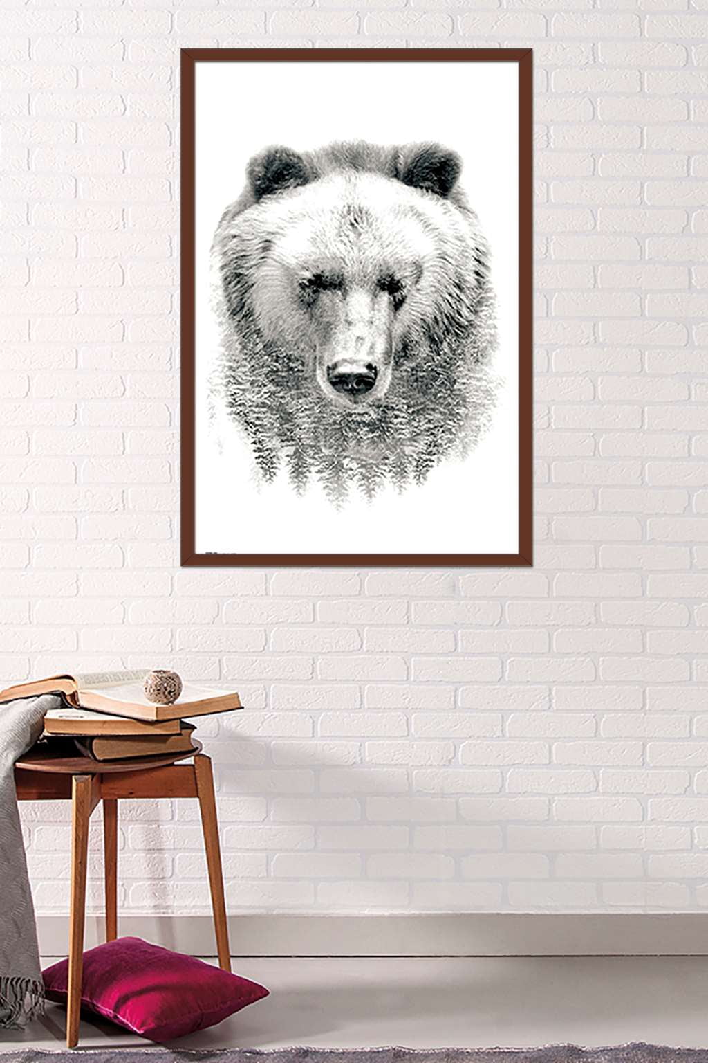 Bear - Trees Wall Poster, 22.375" x 34", Framed