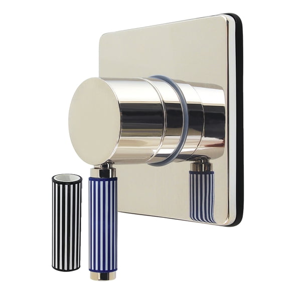 Kingston Brass KS3046KPS Verona Single-Handle Three-Way Diverter Valve with Square Trim Kit in Polished Nickel
