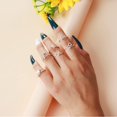 thumbnail image 2 of HAHDAXIA Silver Plated Initial 26 Alphabet Open Adjustable Mid Finger Ring Dainty Inlaid Crystal Jewelry, 2 of 7