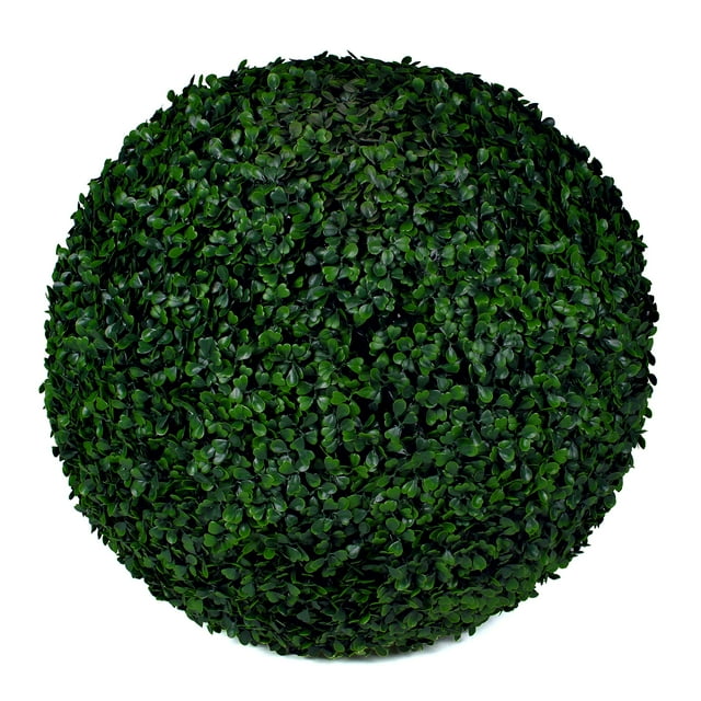 Boxwood Topiary Ball - 21" Artificial Topiary Plant - Wedding Decor - Indoor/Outdoor Artificial Plant Ball - Topiary Tree Substitute (2, Boxwood)
