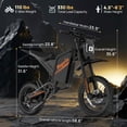 thumbnail image 6 of Electric Dirt Bike for Adults/Teens,Peak 2600W,Anti Theft Alarm Electric Motorcycle,60V 23AH,Max 100 Miles Removabale Battery,14"/12" Tire Mountain Bike UL2849, 6 of 8