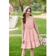 thumbnail image 6 of Arshiner Girls Summer Dress Bow-Tie Straps Sleeveless Flowy Ruffle Trim Boho Beach Casual Sundress, 6 of 6