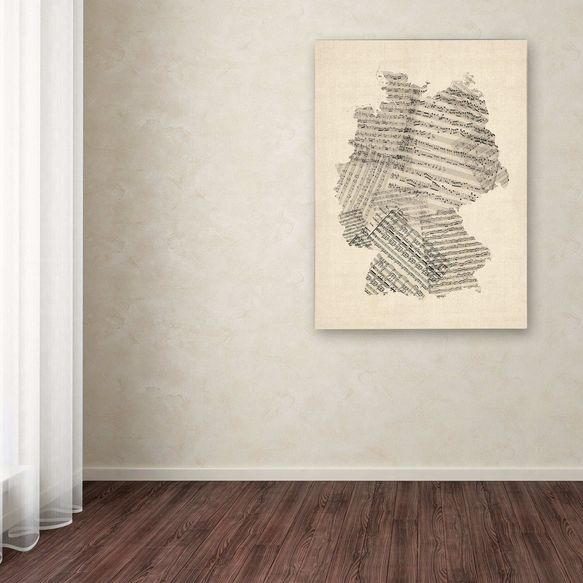 Trademark Fine Art "Old Sheet Music Map of Germany" Canvas Art by Michael Tompsett