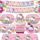 thumbnail image 2 of Hello Kitty-vajilla desechable de dibujos animados para niños, vasos, platos, servilletas, globos para fiesta de cumpleaños, Baby Shower, suministros de regalo, 2 of 4