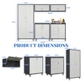 thumbnail image 2 of IKIMI 5-Piece Garage Storage Cabinet Set, Heavy Duty Metal Garage Cabinets System Workshop Set with 1* Tall Tool Cabinets+ 2 * Wall Mounted Cabinet+ 2 * Tool Cabinet with Wheels, Gray, 2 of 10
