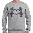 thumbnail image 2 of Skeleton Heart Hands Sweatshirt Unisex 3X-Large Grey, 2 of 5