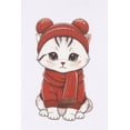 thumbnail image 4 of Forever 21 Cat Graphic Tee & Plaid Shorts Pajama Set, Color-Ivory/Red, Size-Xs, 4 of 6