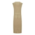 thumbnail image 6 of Dwaogom Womens Elegant Solid A-Line Sleeveless Slit Midi Sweater Knit Dress Women Round-Neck Solid Color Temperament Sleeveless Worn Inside And Outside Knitted Dress with Belt, 6 of 6