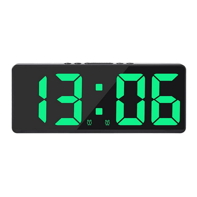 yuksok Digital Electronic Snooze USB Large Display Dimmer Calendar Green