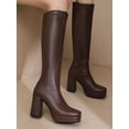 thumbnail image 3 of Waterproof White Fall/Winter Boots For Women With Elastic Stretch & High Heels, 3 of 3
