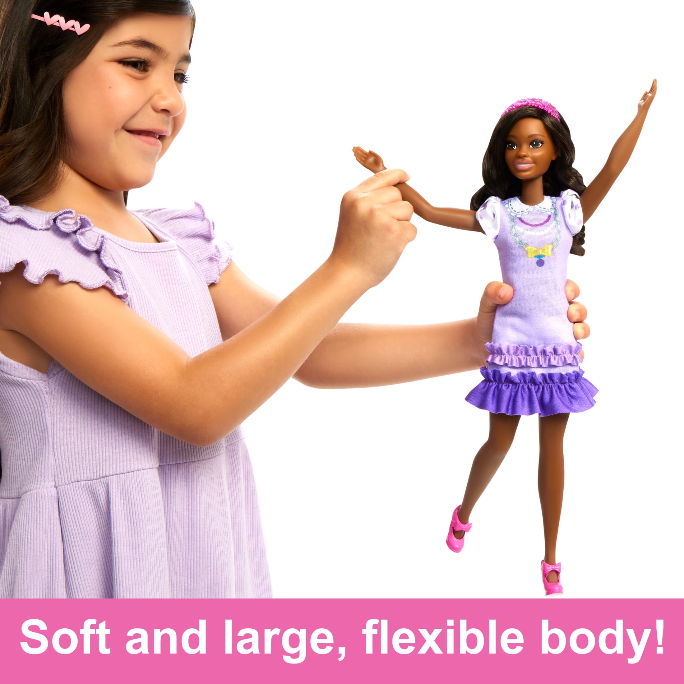 My First Barbie "Brooklyn" Preschool Doll with Soft Posable Body, Poodle & Accessories, 13.5-inch