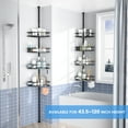thumbnail image 2 of Aitatty Shower Caddy with Tension Pole: 4 Tier Adjustable Curved Corner Shower Organizer for Bath Essentials, 43.5 to 120 Inch, Black, 2 of 6
