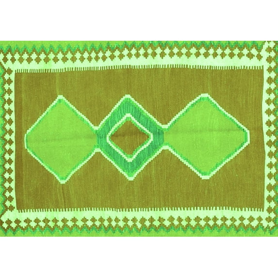 Ahgly Company Indoor Rectangle Oriental Green Traditional Area Rugs, 8' x 10'