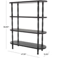 thumbnail image 3 of DecMode 47" x 57" Black Wooden Oval 4-Tier Shelving Unit with Turned Legs and Beaded Edges, 1-Piece, 3 of 9