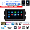 thumbnail image 1 of Android 13 Car Stereo GPS Navigation 2+32G For Dodge Chrysler Jeep Support Wireless Carplay Android Auto 8in Car Radio with Bluetooth Wifi FM/RDS SWC Mirror Link Split Screen + AHD Backup Camera, 1 of 11