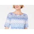 thumbnail image 2 of Karen Scott Women's Printed Boat-Neck Top Starlit Perri Size Petite Large, 2 of 3