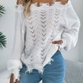 thumbnail image 2 of Gyexs Sweaters for Women Soft Turtleneck Long Sleeve Wool Sweater Fall Loose Knit Pullover Sweater Tops Halloween Sweater, White, Size L, 2 of 8