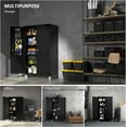 thumbnail image 4 of Ktaxon 19.7"D x 43.3"W x 72"H Upgraded Wide & Deep Garage Storage Cabinet, Metal Storage Cabinet with Pegboards, Wheels, Locking Doors and Adjustable Shelves, Black, 4 of 8
