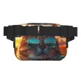 thumbnail image 3 of Balery Cool Cat Driving Sunset Mochila Cinturón para Mujeres y Hombres, Bolsa de Cintura Impermeable de Doble Capa con Correa, 3 of 9