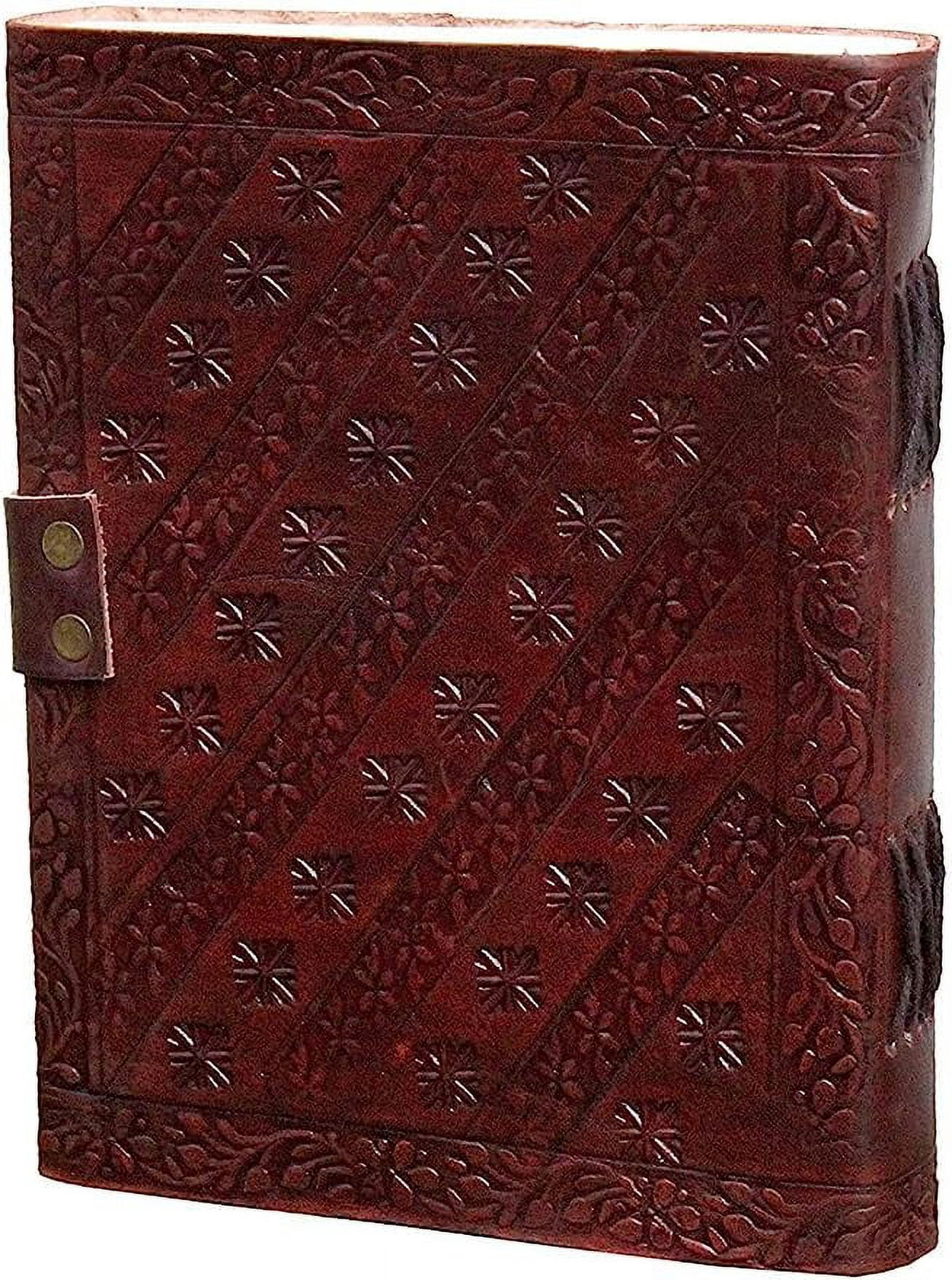 OVERDOSE Gautam Buddha Leather Journal With Brass C-Lock - Handmade Journal For Students, Office Bound Leather Journal for men & women | Sketchbook| Notebook Diary - 5 x 7 inches | 12 x 17 cm | A6