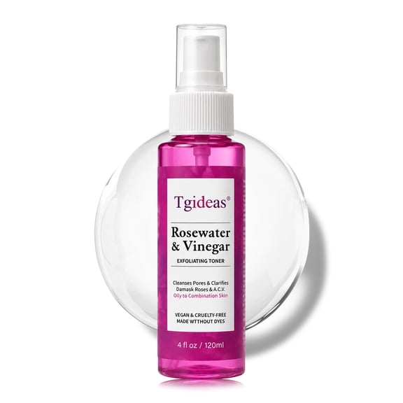 Tgideas Rosewater & ACV Toner Face Mist, Hydrating & Clarifying, 4 fl oz