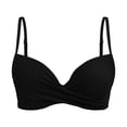 thumbnail image 2 of TOWED22 Push Up Swim Top Bikini Top for Women Bathing Suit Criss Cross Self Tie Spaghetti Straps V Neck(Black,XL), 2 of 5