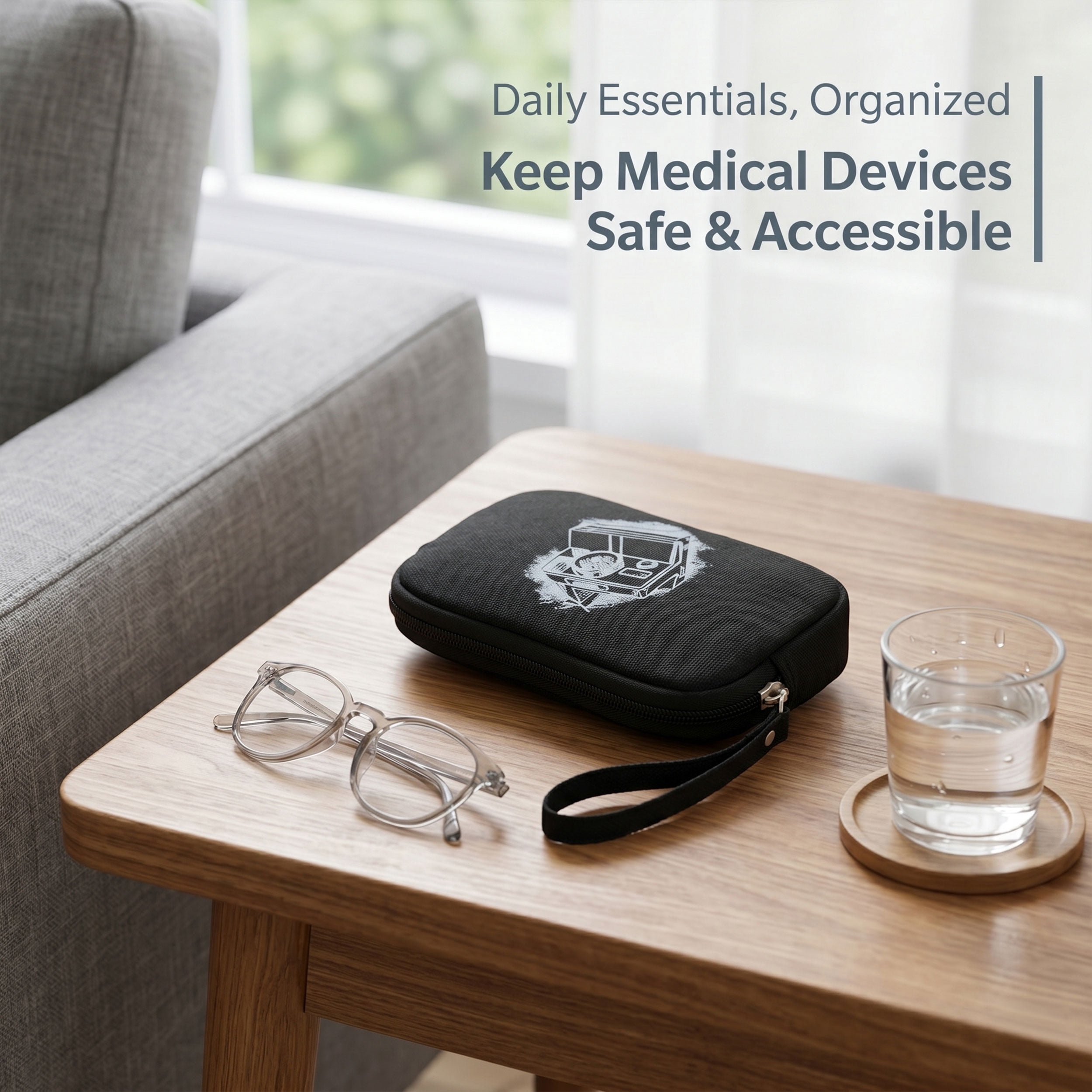 Travel Cable Organizer Pouch – Waterproof Electronics Accessories Case for Chargers, Cords, USB, SD Cards – Compact Portable Storage Bag (1 Pack, Black)