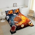 thumbnail image 4 of YST Football Comforter Set Twin Rugby Sports Bedding Set for Teen Boys Kids,Soccer Basketball Baseball Comforter Red Blue Water Fire Lightning Quilt Duvet Insert Bedroom Decor 1 Pillow Case, 4 of 6