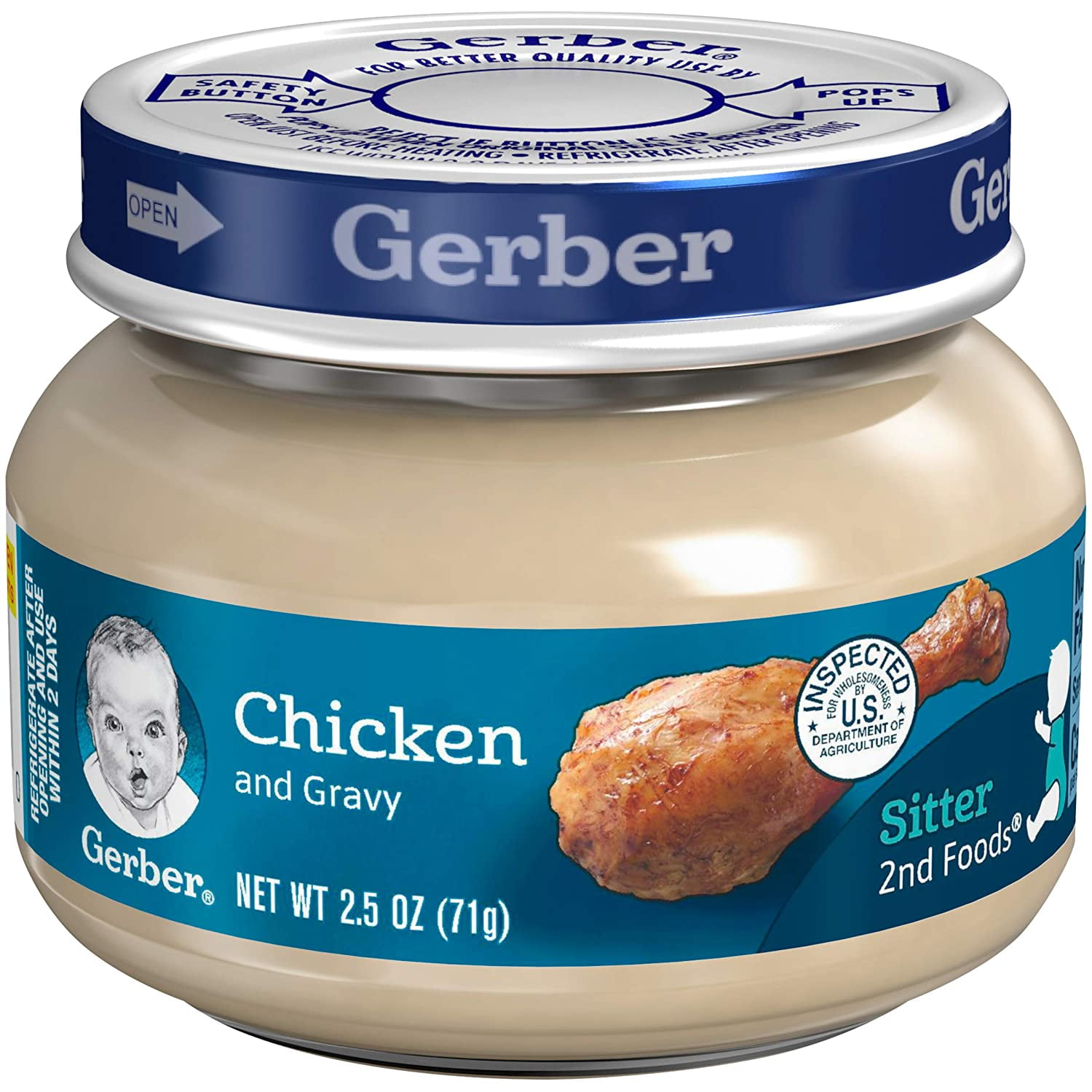 Gerber 2nd Foods Meats - Chicken & Gravy, 2.5 oz (6 Count)