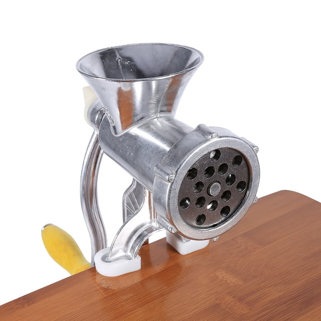Aluminium Alloy Meat Grinder Hand Operate Manual Sausage Beef Mincer for Home Kitchen Easy to Use and Install Novel Design with Adjustable Holder Save Time