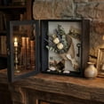 thumbnail image 6 of Shadow Box Frame 11x13, Depth 5in Shadow Boxes Display Cases, Acrylic Door, Rustic Burnt Wood, Vintage Metal Accents, Hinged Door, Metal Handle and Latch, Linen Back, 6 of 7