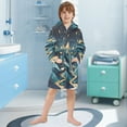 thumbnail image 5 of FORMRS Niños Bathrobe Unisex Hooded Robe Soft Plush Pajamas Sleepwear, Size 10-12T, Dark Mountains, 5 of 7