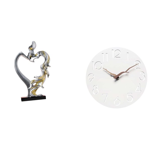 Estatua de pareja,Figura de pareja besándose,regalo de boda moderno,Estatua de pareja besándose en el aniversario de San Valentín,Reloj de pared,Reloj de pared decorativo para baño y