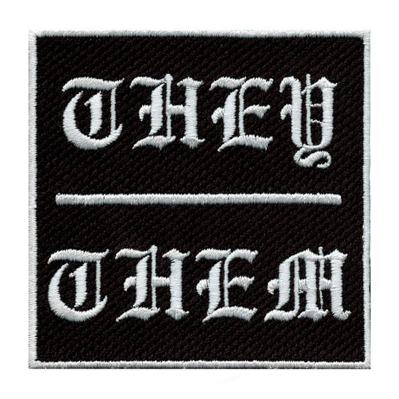 Non-Binary They/Them Pronouns Embroidered Iron On Patch