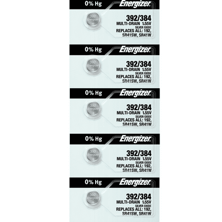Energizer 392/384 SR41SW Silver Oxide Watch Battery (5 Count)